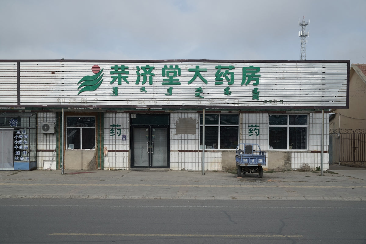 A building with chinese writing on the side of it